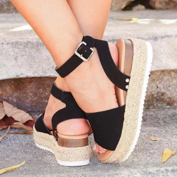 Damen Espadrilles Plateau-Sandale