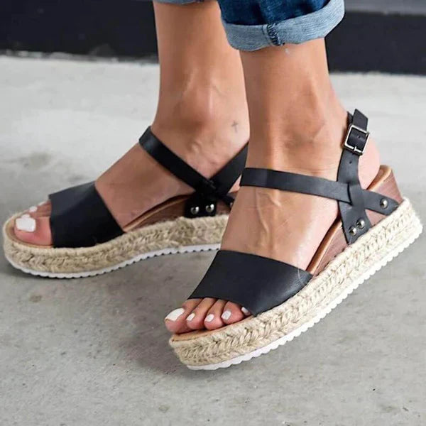 Damen Espadrilles Plateau-Sandale