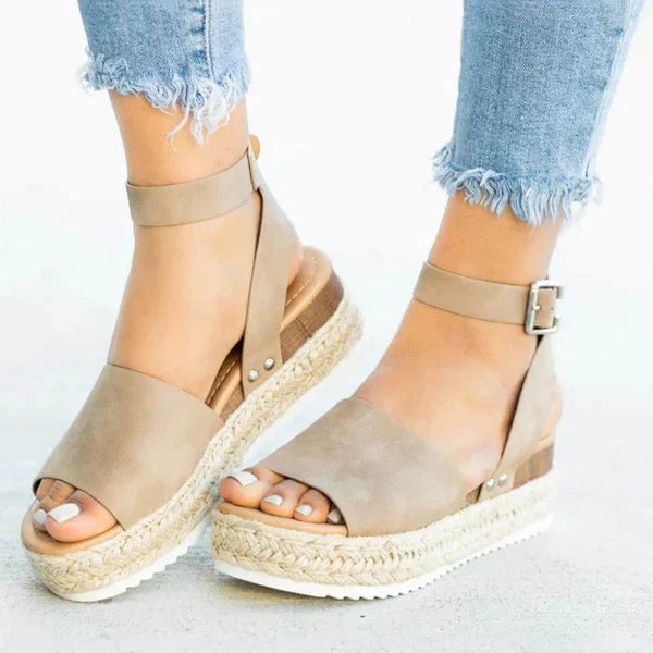 Damen Espadrilles Plateau-Sandale