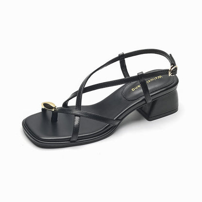 Damen Spike Knöchelriemen Niedrig Blockabsatz Sandalen