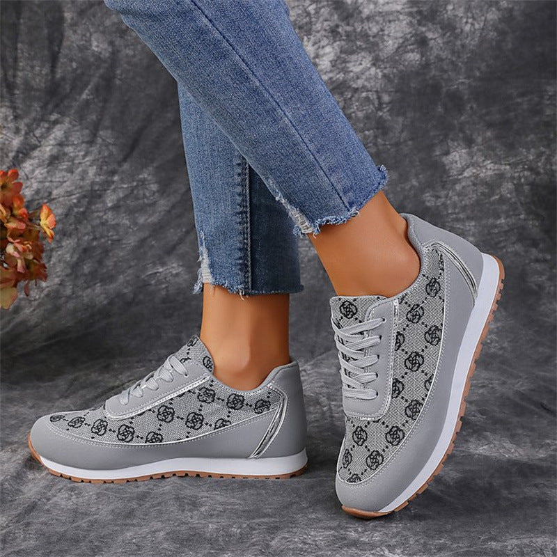 Damen Canvas Turnschuhe mit Blumenmuster