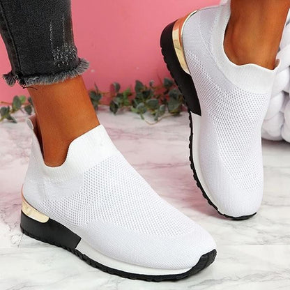 Damen Casual Sneakers Slip On Klassisch Jogging Pumps Schuhe