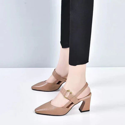 Knöchelriemchen Block Low Heels