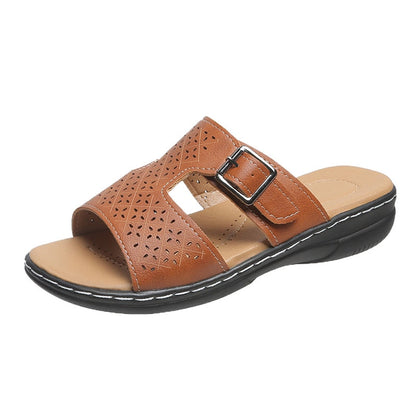 Damen Plateausandalen mit fester Farbe