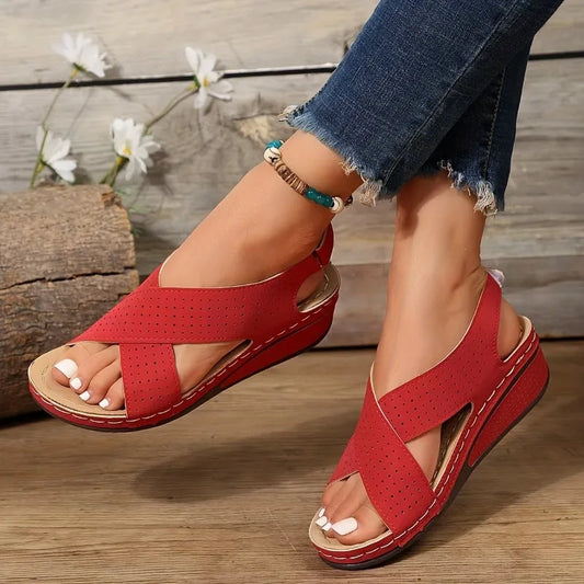 Crisscross Peep Toe Slingback Sommerschuhe