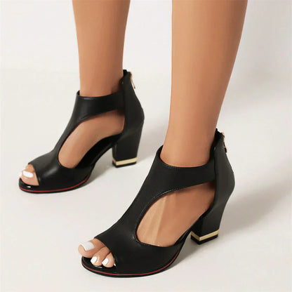 Gekürzte Peep Toe High Heels