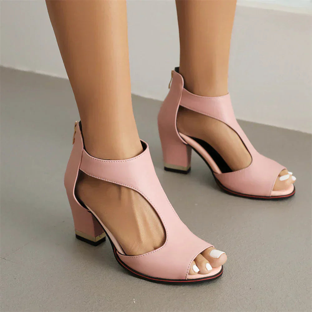 Gekürzte Peep Toe High Heels