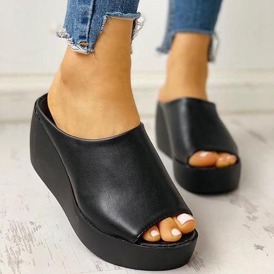 Simple Comfy Summer Slip-On Wedges Oshnow