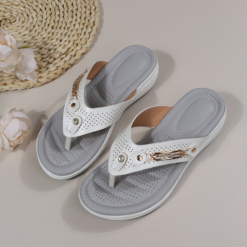 Damen Unterstützung weiches Kissen Flip Flops Thong Sandalen Hausschuhe