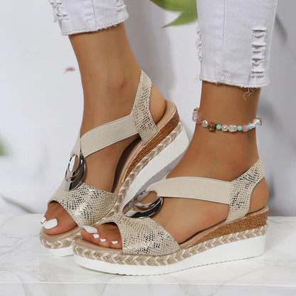 Damen-Keilsandalen Sommer