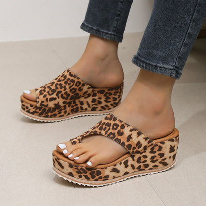 Platform sandals  | Fashion Leopard Print Wedge Slippers For Women | |  | thecurvestory.myshopify.com