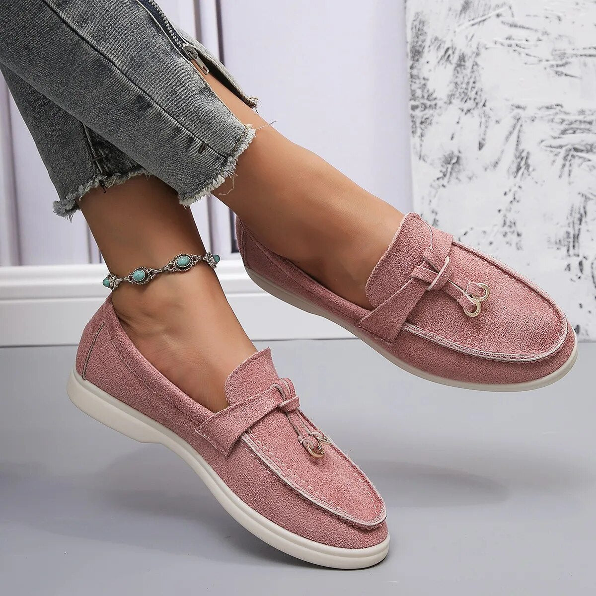 Anhänger Dekor Flache Loafers