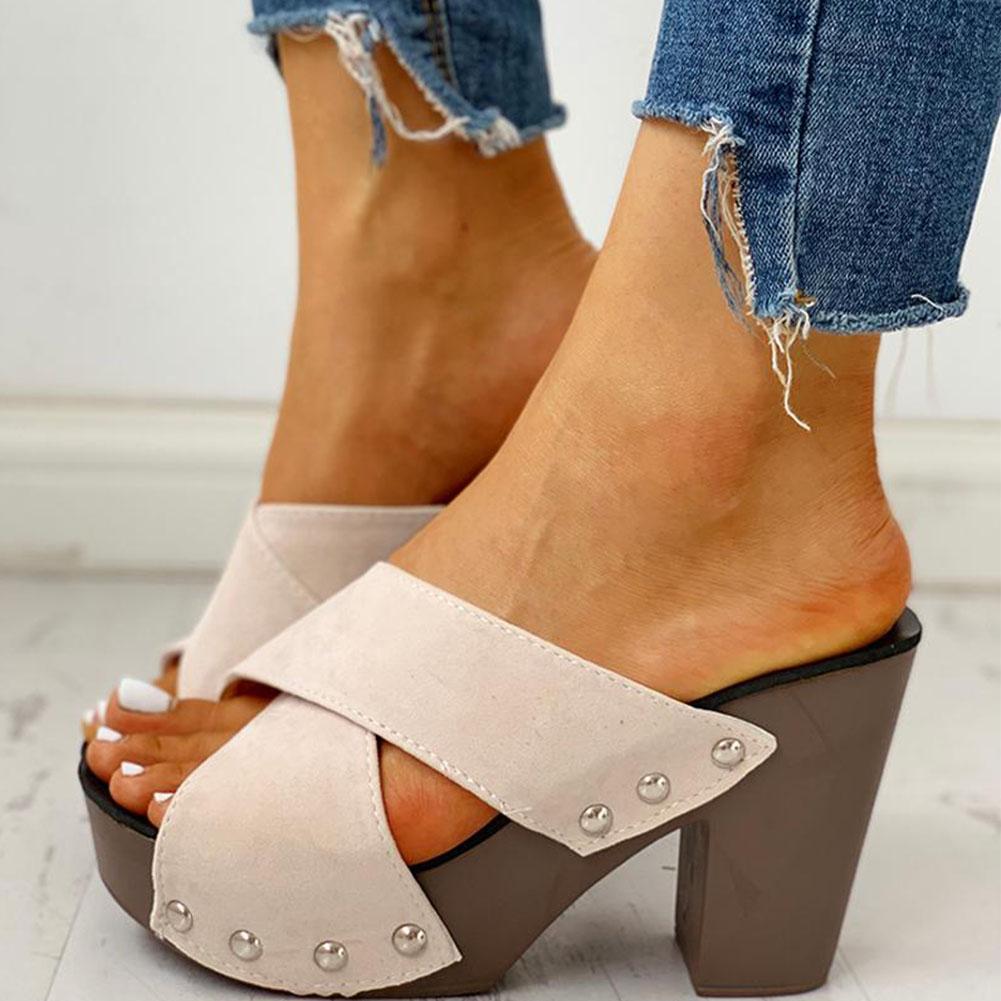 Blockabsatz Sandalen Peep Toe