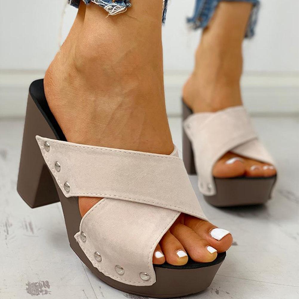 Blockabsatz Sandalen Peep Toe