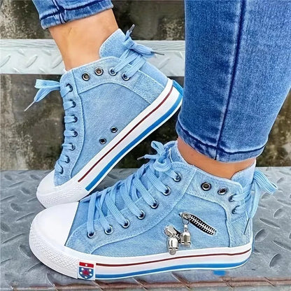 Bequeme High-Top-Mode Klassische Plattform Freizeitschuhe