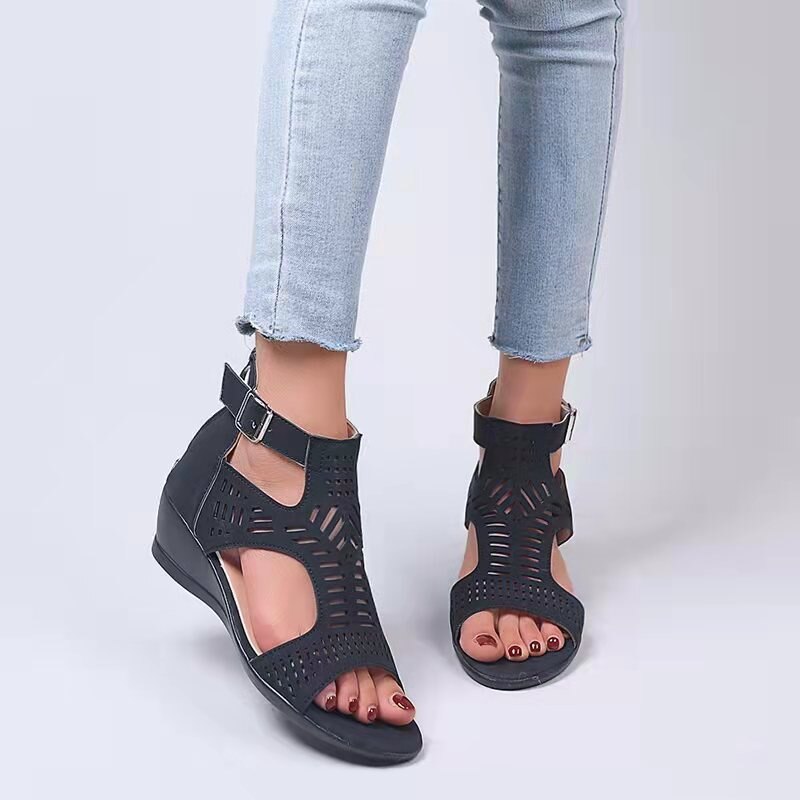 Damen Sandalen Open-Toe Keilabsatz