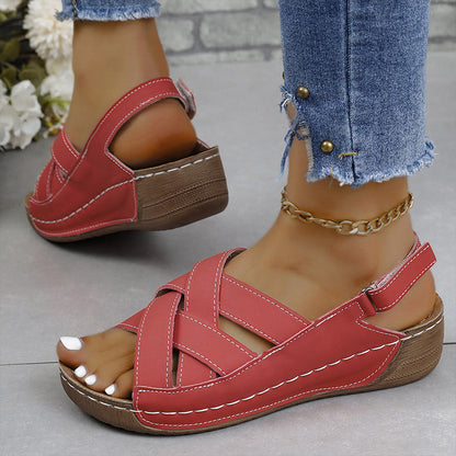 Cross Slingback Keilsandalen für Frauen