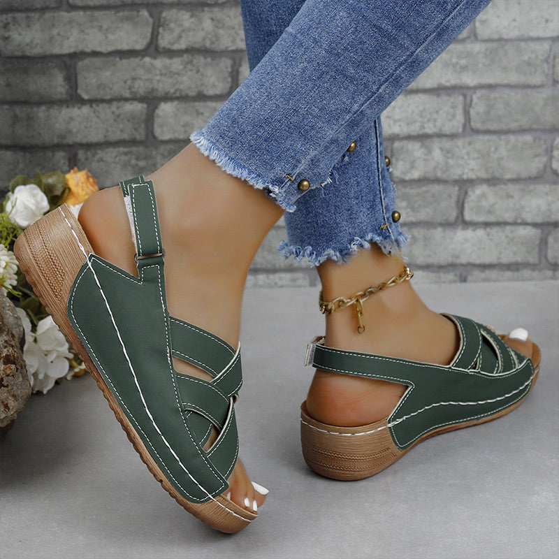 Cross Slingback Keilsandalen für Frauen